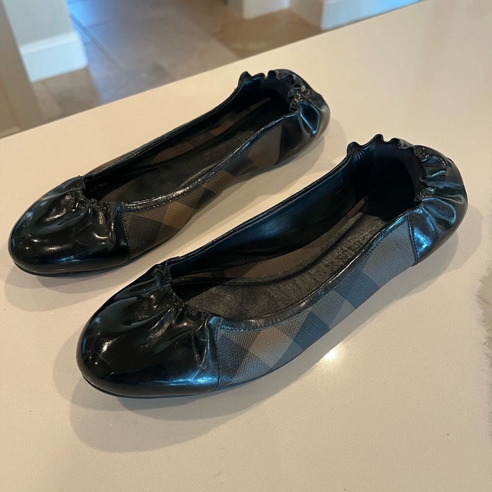 Burberry Nova Plaid Print Ballet Flats